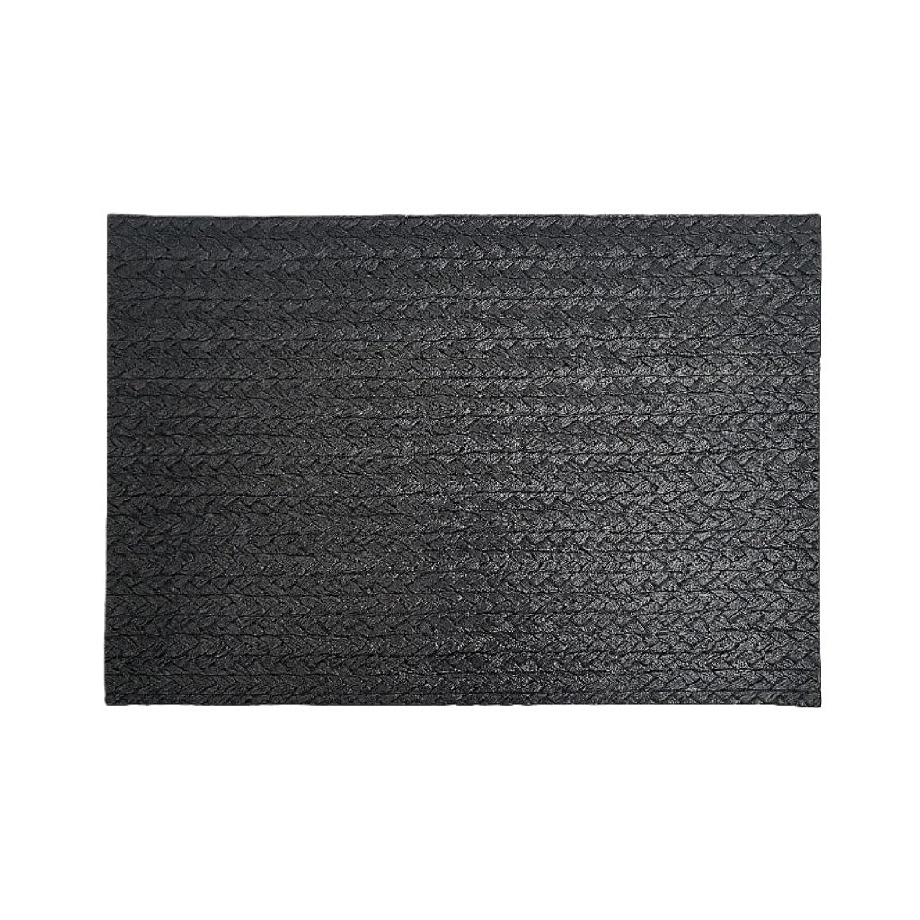 Dessous de verre rectangulaire – effet cuir texturé, noir