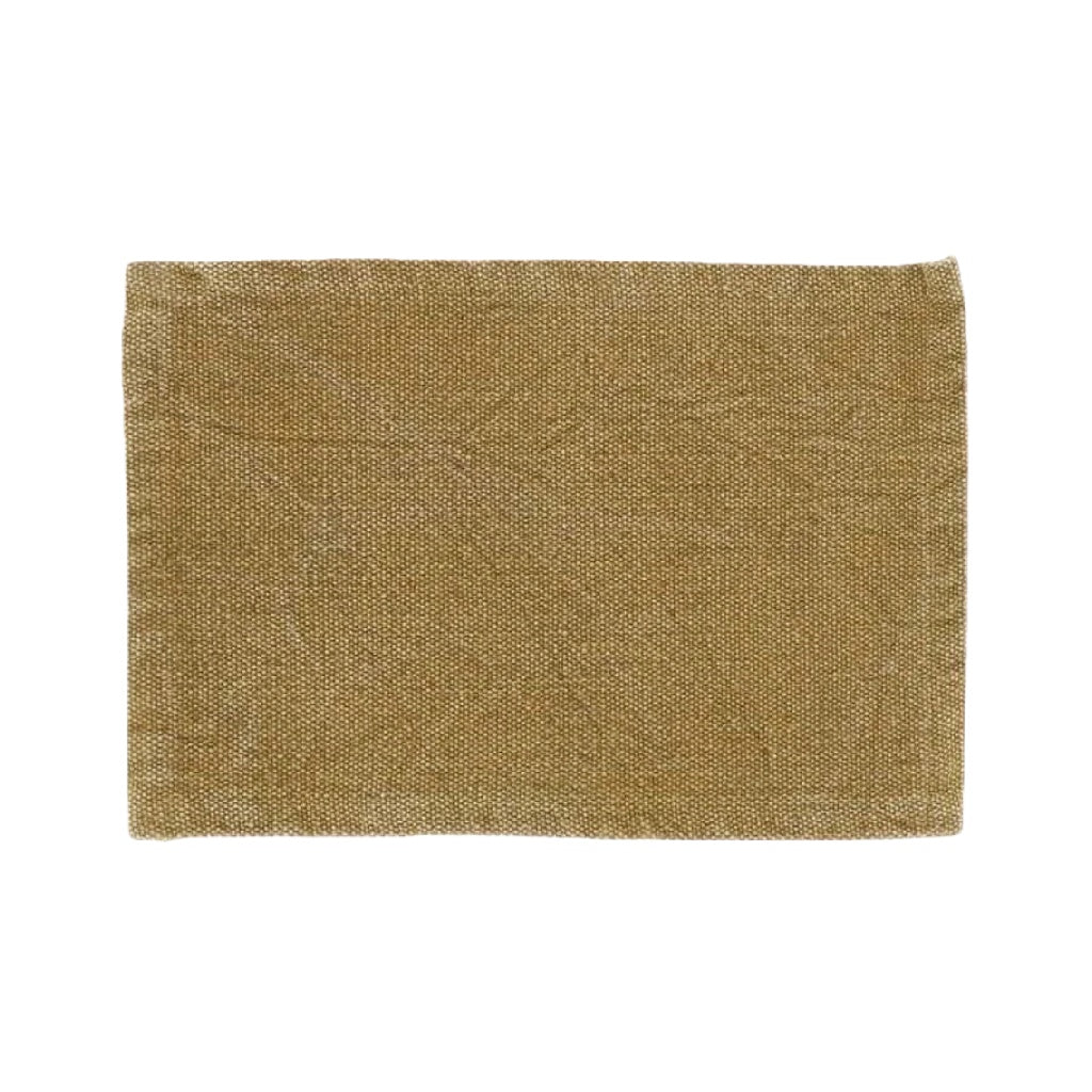 Dessous de verre rectangulaire – textile uni, kaki