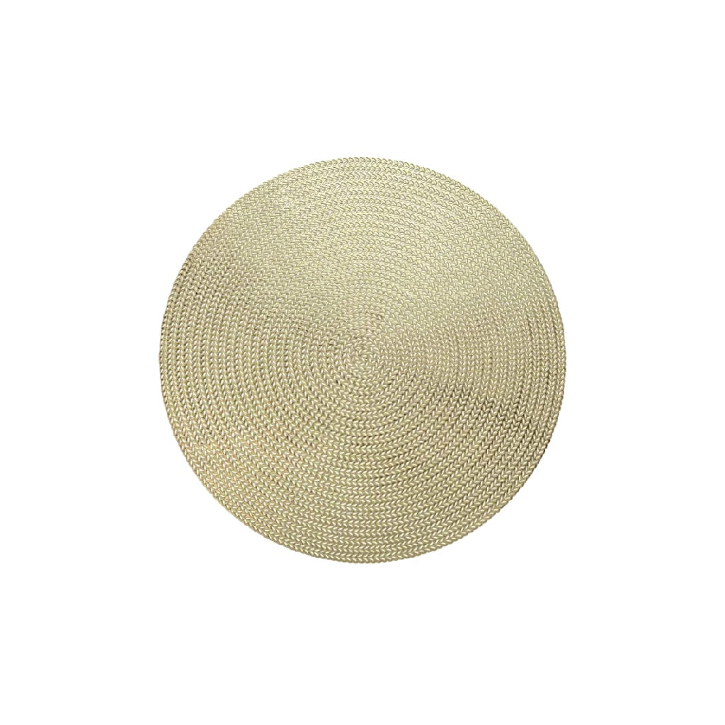 Dessous de verre rond tressé – Ton naturel