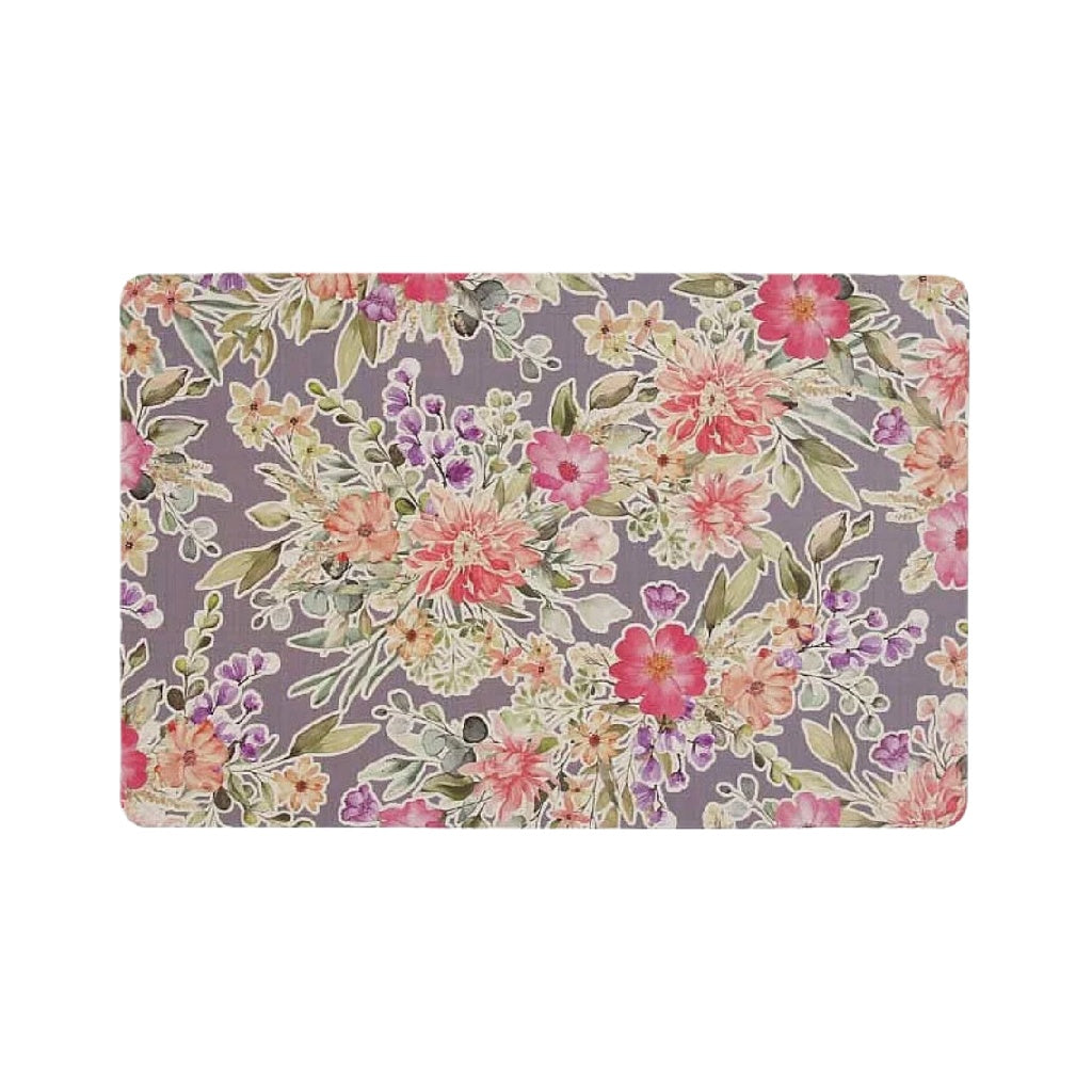 Dessous de verre rectangulaire fleuri – Fond violet