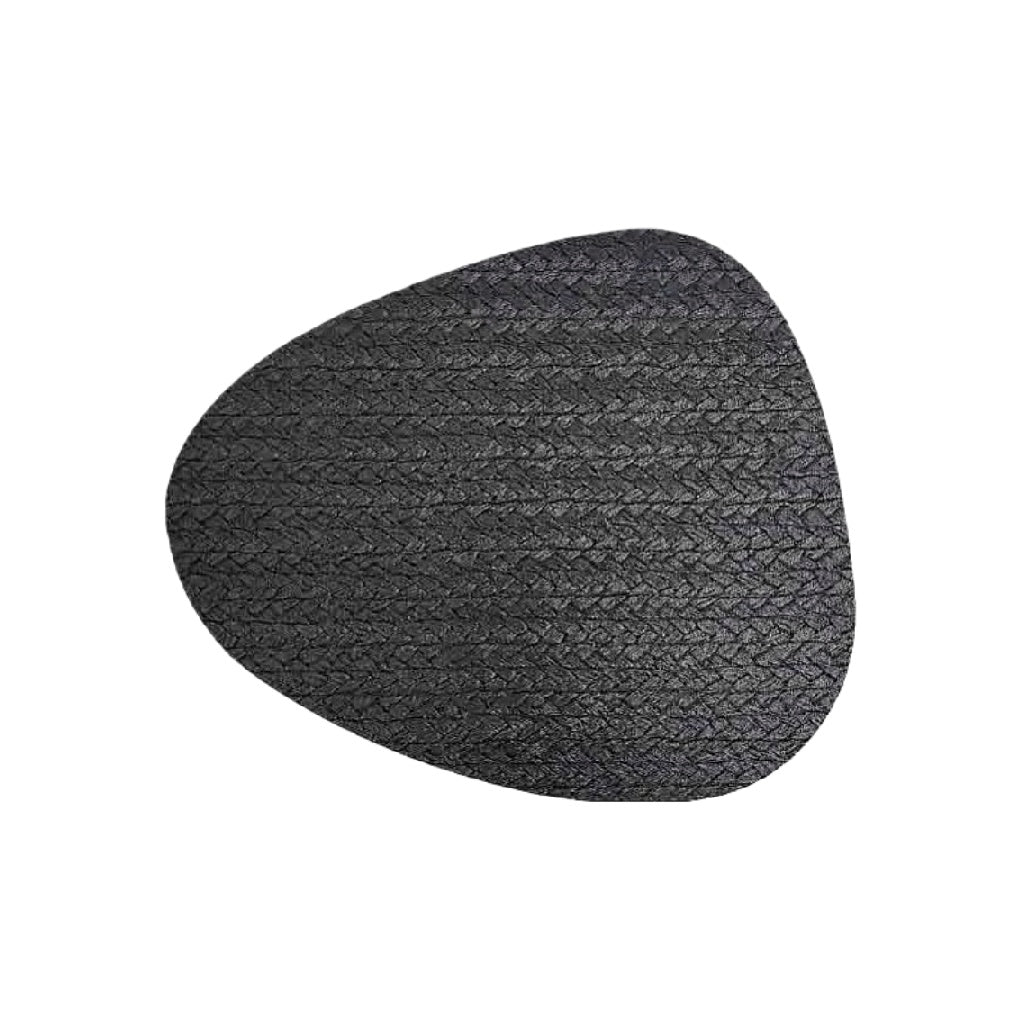 Dessous de verre organique – effet cuir grainé, noir