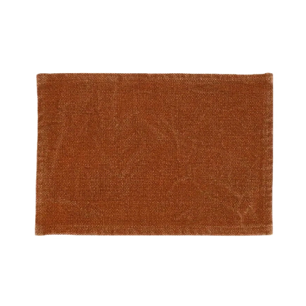 Dessous de verre rectangulaire – tissu texturé, marron